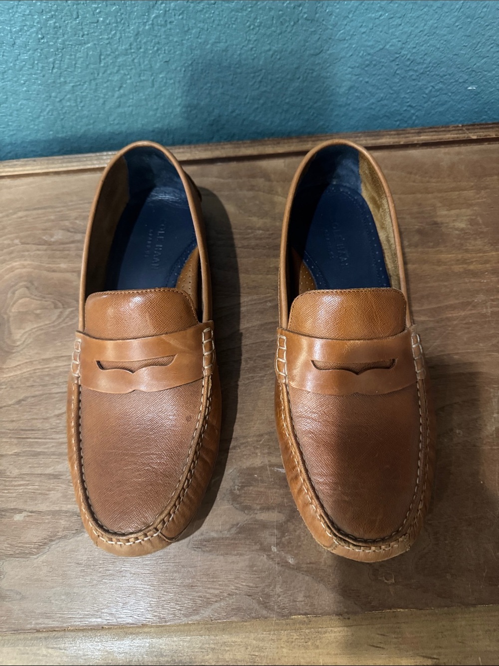 Cole Haan Men's Tan Leather Penny Loafers